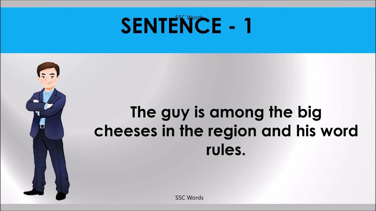 BIG CHEESE Idiom 1449 Meaning and five sentences SSC Words YouTube