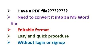 BEST WAY TO CONVERT PDF TO WORD 2024