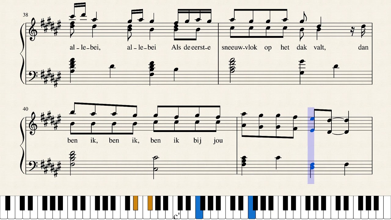 Als de eerste sneeuw valt - Emma Heesters - Piano Tutorial (met lyrics