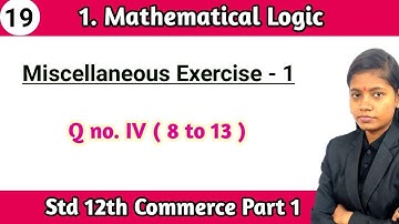 Std 12th commerce maths part 1 Miscellaneous exercise 1 Question no 4 (8 to 13) maharashtra board