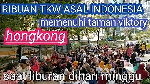 BEGINILAH SUASANA  TKW HONGKONG LIBUR DI HARI MINGGU. RAMAI BANGET 😍