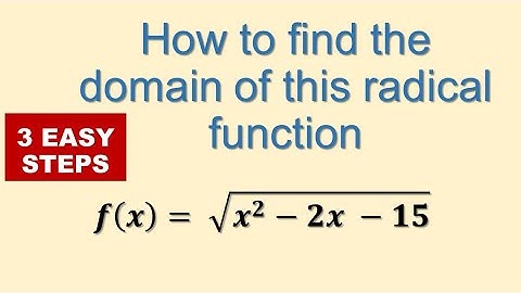 3 Easy Steps to find the domain of a radical function