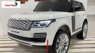 Match Highlights Mini Carro Elétrico Infantil 24V Range Rover Banco de Couro Controle Branco Brinqway Bw 122bcbr
