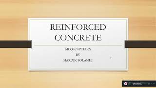 PART 6 REINFORCED CONCRETE DESIGN NPTEL ASSIGNMENT 2 SOLUTION