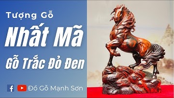 Tượng Gỗ Trắc Đỏ Đen: Tượng Nhất mã Bước Trên Đồi Thảo Nguyên | Đồ Gỗ Mạnh Sơn #shorts