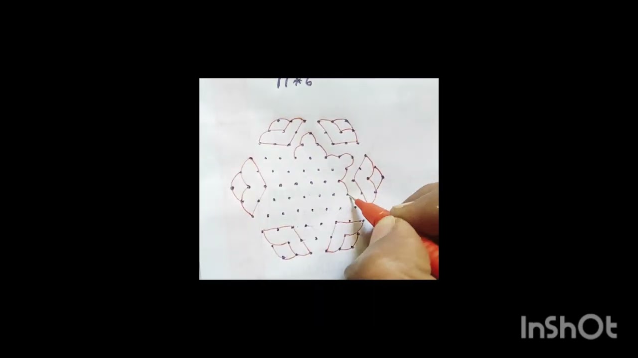 ||🌹11*6dot kolam||everyday rangoli||♥️👍🙏