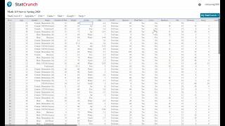 Math 119X: Descriptive Analysis in Statcrunch Profile