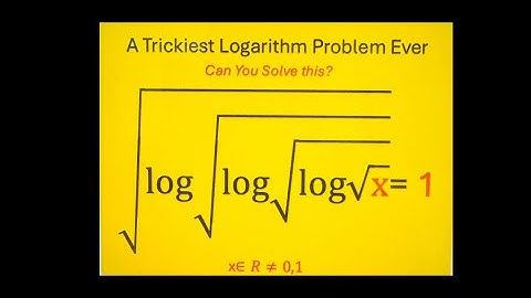 Logarithm and Square Root - Tricky question for you! #logarithms #squareroot #learnmath #education