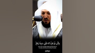 ﴿أَمَّن هُوَ قانِتٌ آناءَ اللَّيلِ ساجِدًا وَقائِمًا..}🥺❤️‍🩹تلاوة فضيلة الشيخ د #ماهر_المعيقلي