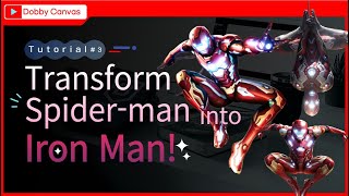 [AI ART] Transform Spider-man into IRON MAN ! -with Generative AI APP (Dobby Canvas) screenshot 4