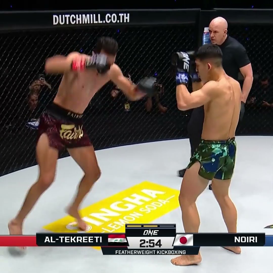 His leg is DONE ? Masaaki Noiri chops down Shakir Al-Tekreeti for a second-round KO!
