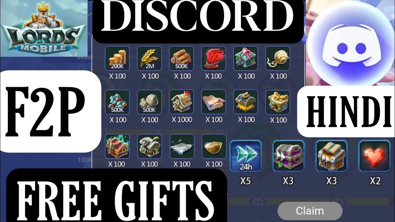 Lords Mobile Discord Event Gifts Lords Mobile Free Gifts Lords