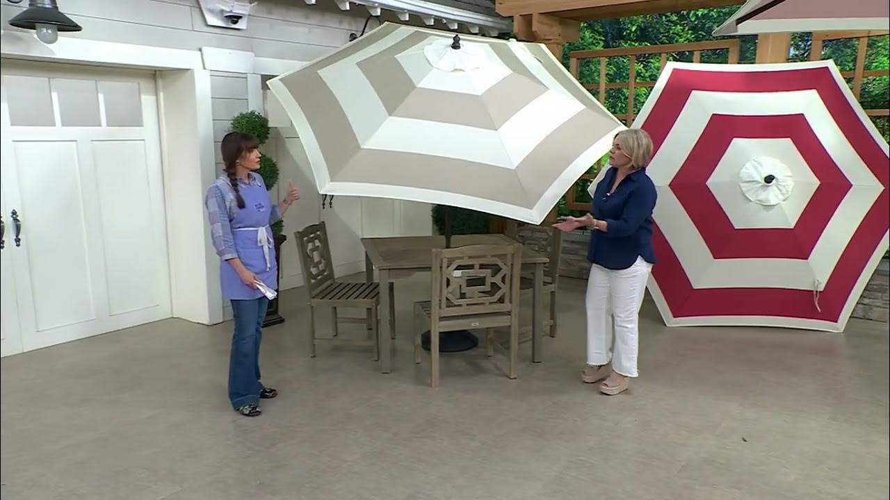 ATLeisure 9' Adjustable Height Patio Umbrella With Cover on QVC YouTube