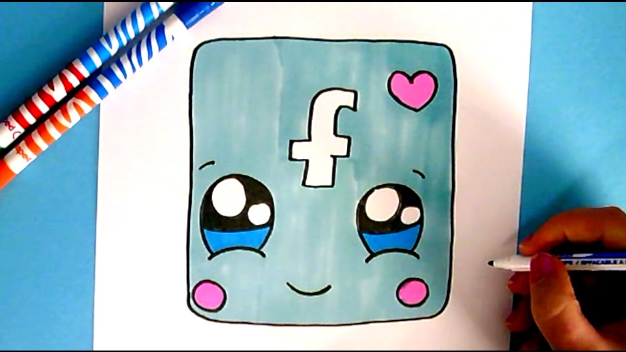 HOW TO DRAW FACEBOOK ICON CUTE - EASY DRAWING STEP BY STEP ...