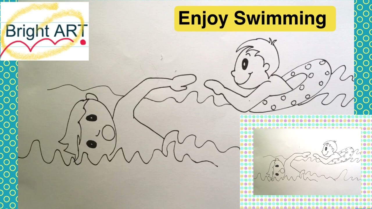 Bright ART: Drawing - Swimming, swimming