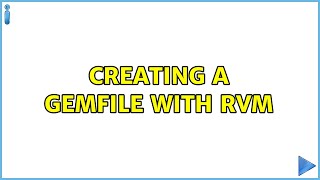 Creating a Gemfile with RVM