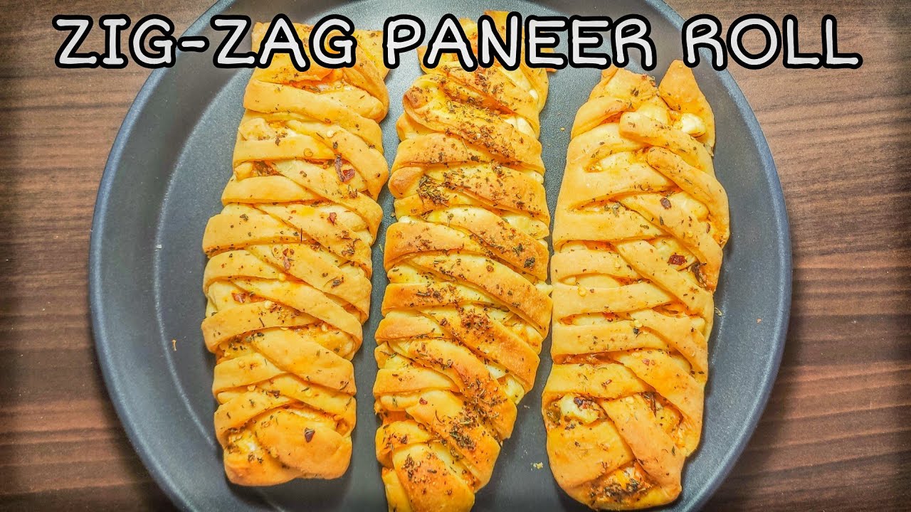 Zig-Zag paneer roll  | Braided paneer roll | Bread paneer roll | How to make paneer roll | पनीर रोल