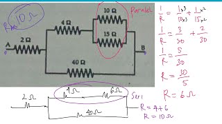 menghitung hambatan pengganti dari titik a dan b dari lima buah resistor | part 1