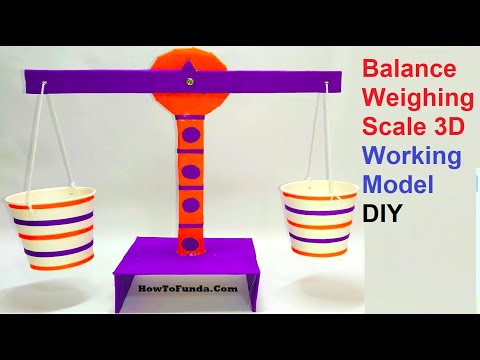 Balance Weighing Scale 3D Science Working Model | DIY science project  |