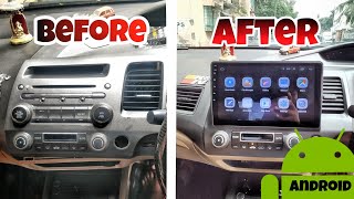 10.1 Inch Android Car Stereo Installation On My Modified Honda Civic!!!!!