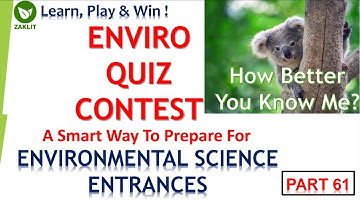 🔴Quiz For EVS Entrances |NET/GATE/CPCB/MSc/PhD Entrances