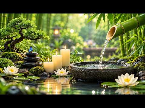 Relaxation Music Bamboo Water Fountain 🌿 Nature Sounds Relaxing Music, Deep Healing, Insomnia