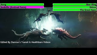 Godzilla X Kong The New Empire 2024 Final Battle With Healthbars