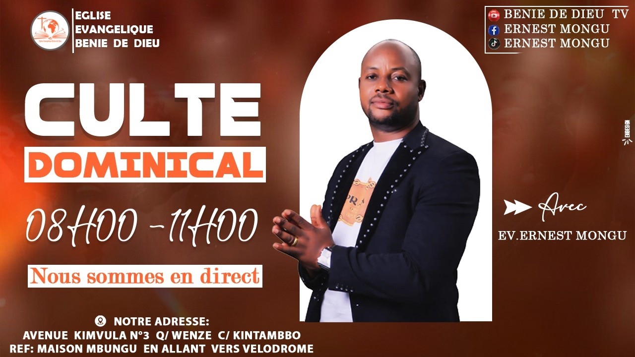 🔴CULTE D'ADORATION ET ACTION DE GRACE DU DIMANCHE 01 MARS 2026.