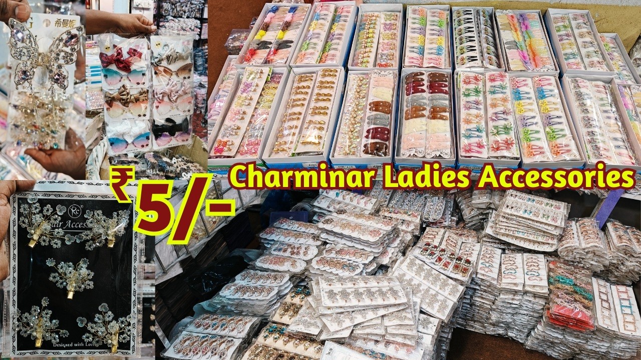 Ramzan Special ₹ 3 Hair Accessories Pearl Veni Collection Rubber Bands Clutches@Low Price Wholesale