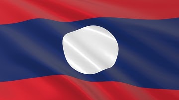 Flag of Laos waving in the wind - Flag animation - Motion background - 4K UHD