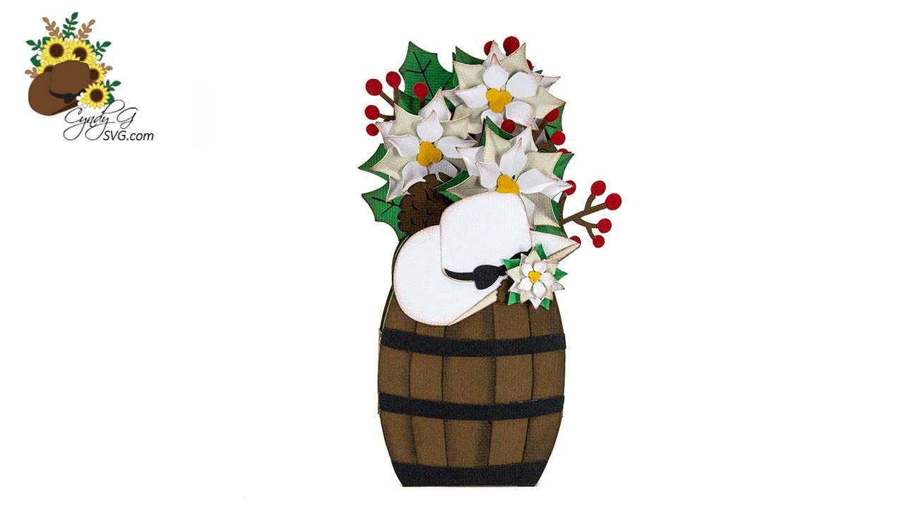 Christmas Hat Box Card SVG Assembly Tutorial