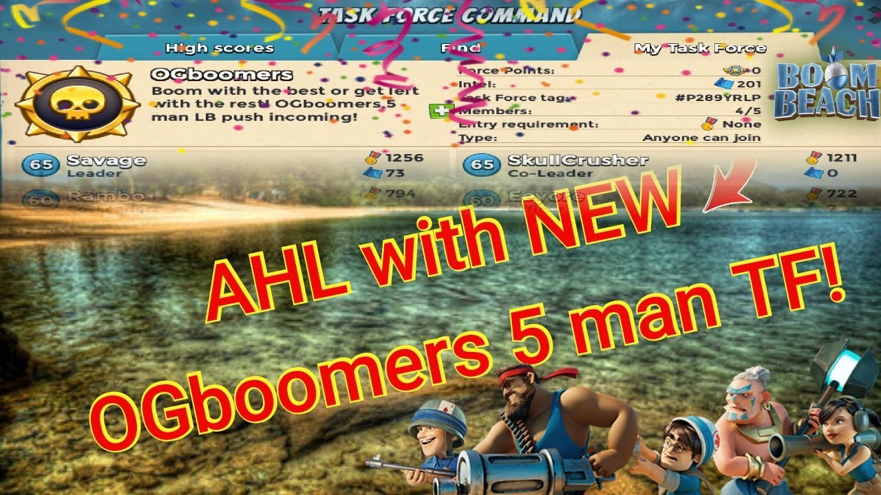 *Boom Beach* AHL with New 5 man TF/FIRST OP! Encore AHL DC in 14 hits!