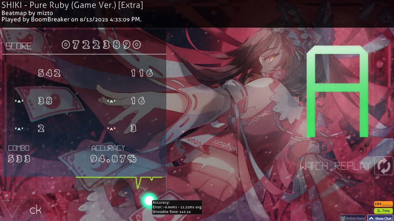 SHIKI - Pure Ruby [Extra] choke | 156pp | osu