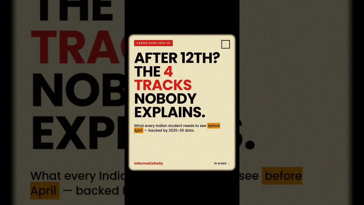 After 12th in 2026?😎 These 4 Career Tracks Decide Your Next 10 Years. #careeradviceindia #12thclass