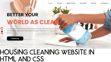 How to make a house cleaning service providing a website in HTML and CSS | Source code