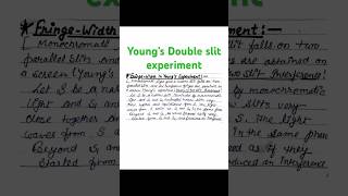 Fringe Width in young’s double slit experiment #physics #ytshorts #youtubeshorts #like #exam