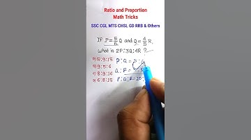 Ratio Proportion | Ratio & Proportion Math Tricks| SSC CGL MTS CHSL WB PSC FOOD || #shorts