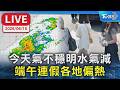 【LIVE】今天氣不穩明水氣減  端午連假各地偏熱