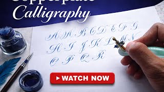 How to write copperplate Calligraphy alphabet A to Z | English Letter A to Z