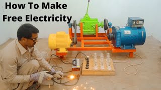 How To Make Electricity 3Hp Motor and 15kw Alternator Free Electicity Generator 230v with Truck Gear