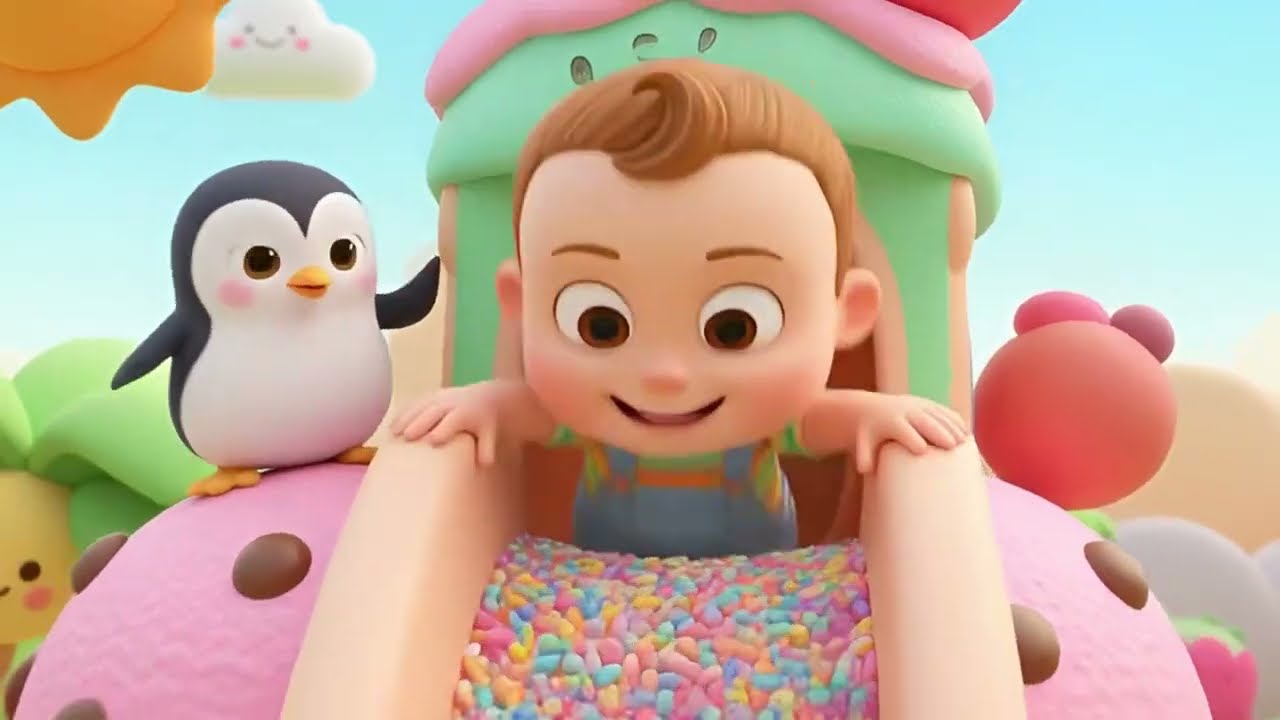Penguin Ice Cream Slide | Fun Penguin Song for Toddlers to Sing and Play