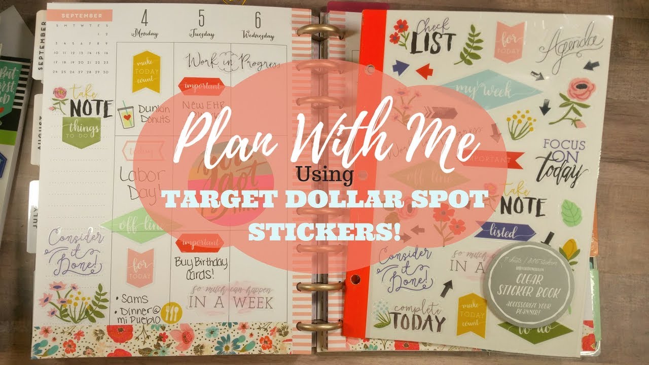 Plan With Me Using Target Dollar Spot Sticker Book! | Talk-Through | Classic Happy Planner