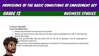Provisions Of The Bcea Grade 12 Business Studies Act