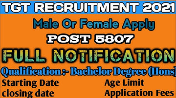 TGT recruitment 2021l DSSSB VACANCY 2021 education qualification,application fee,age limit notificat