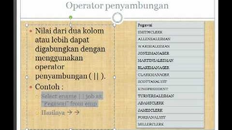 Tutorial Oracle 10g : Dasar Statement SQL