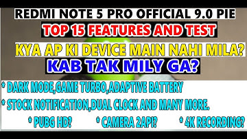 Redmi Note 5 Pro Miui 10 New Update With Android Pie 9.0 | 15 New Features | Dark Mode | All Tests
