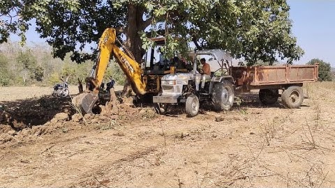 JCB 3DX Loading Mud In Tractor | Eicher 333 And Mahindra 475 Di | Jcb And Tractor Video