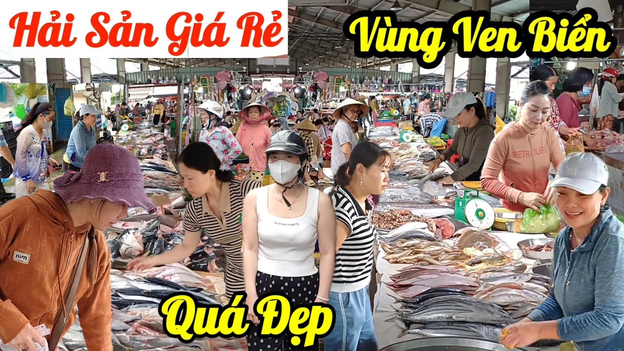Đông Khủng khiếp, Chợ Tân Tây - Gò Công Tiền Giang  bà con chen nhau mua Hải Sản giá rẻ 