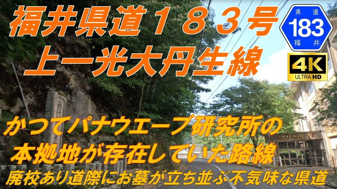 【福井県道183号】上一光大丹生線　★田舎道、山道（元パナウエーブ研究所最寄り県道）（福井市）