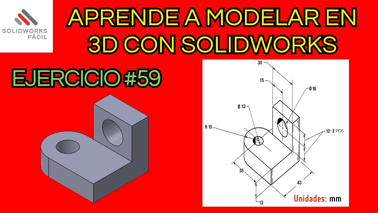 Ejercicio #59 - Aprender a Modelar piezas en 3D - Solidworks - YouTube